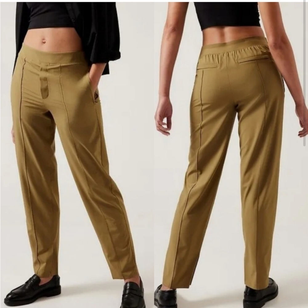 Athleta Vienna Slim Pants Athletic Pants Women's Size 12 EUC Gold Mustard - Picture 4 of 13